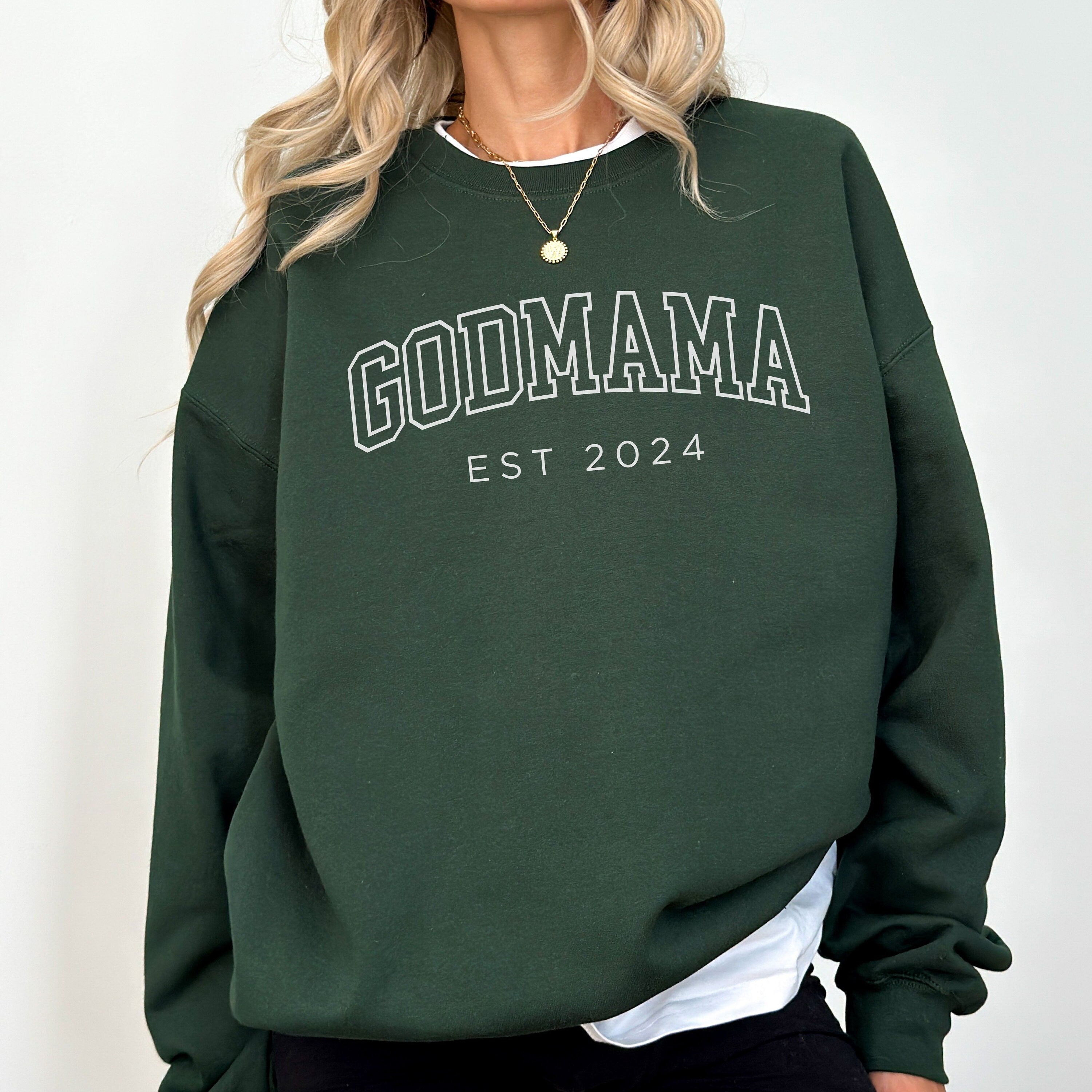 Custom Godmama Sweatshirt, Godmama Est 2024 Sweater, Gift for Godmother