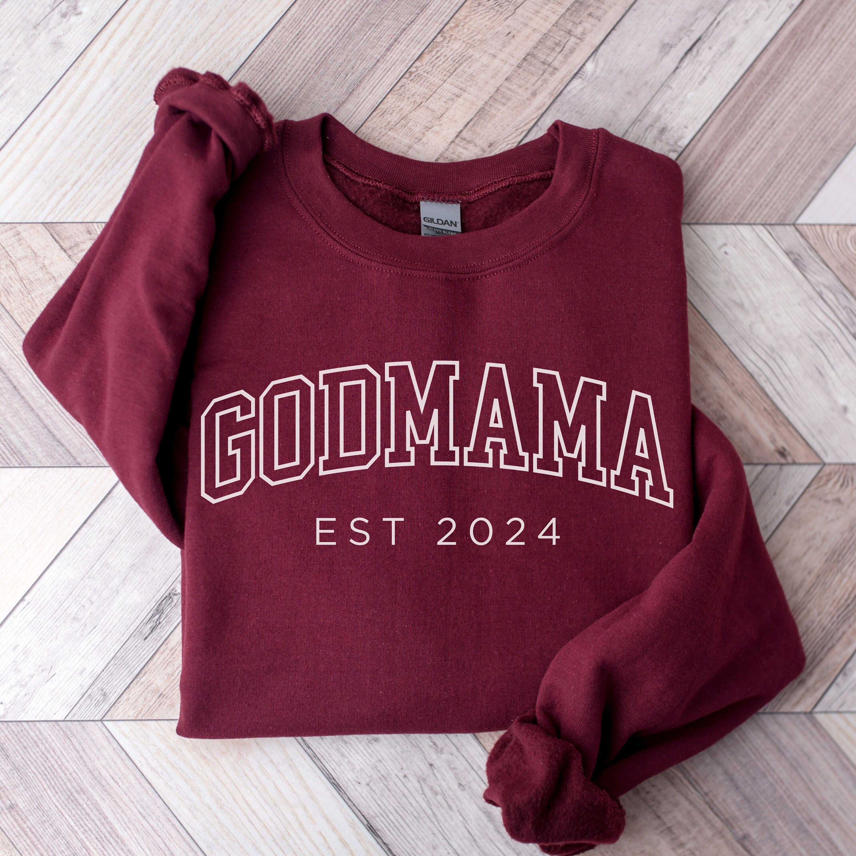 Custom Godmama Sweatshirt, Godmama Est 2024 Sweater, Gift for Godmother