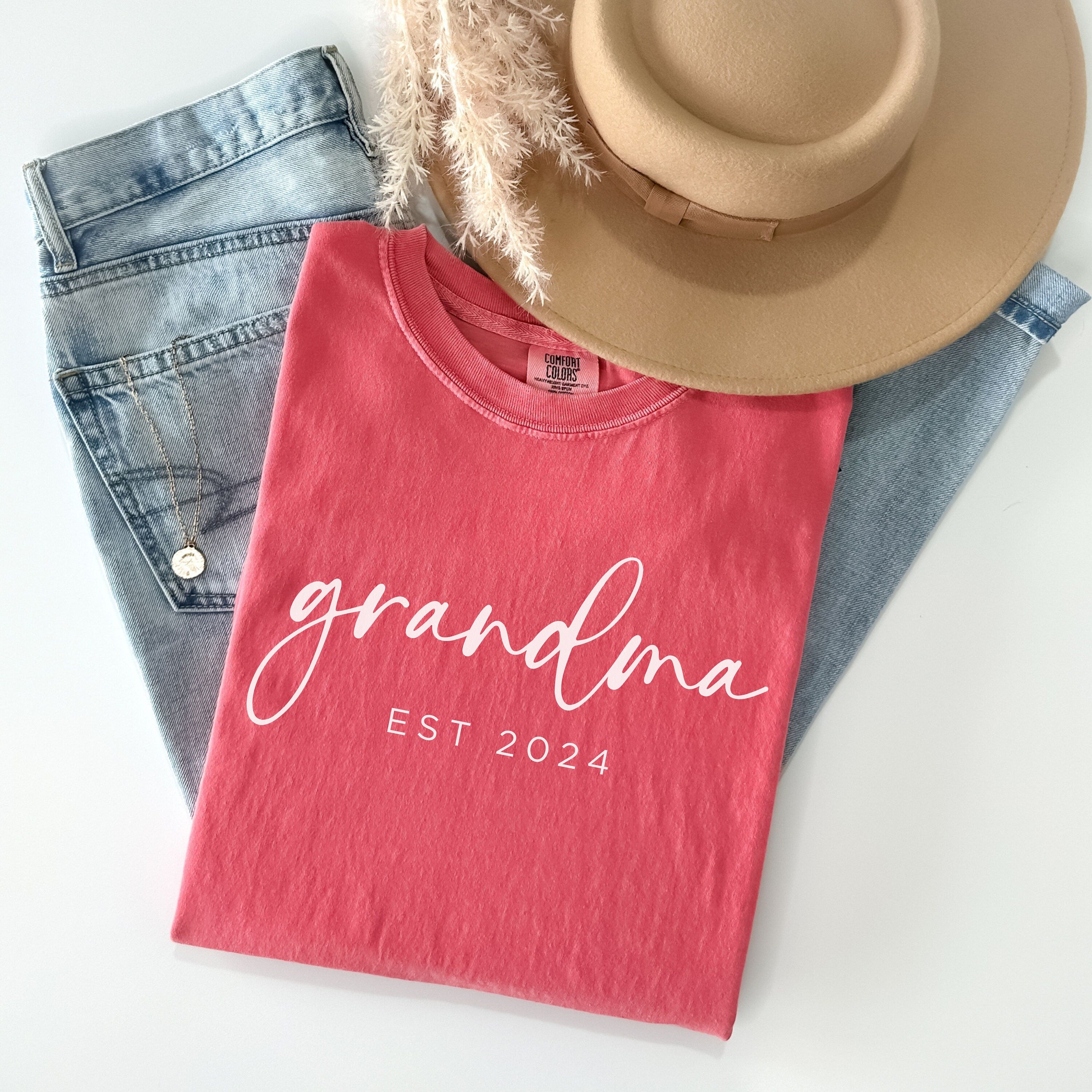 Custom Grandma Shirt, Grandma Est 2024 Shirt, Gift for Grandma, Mother's Day