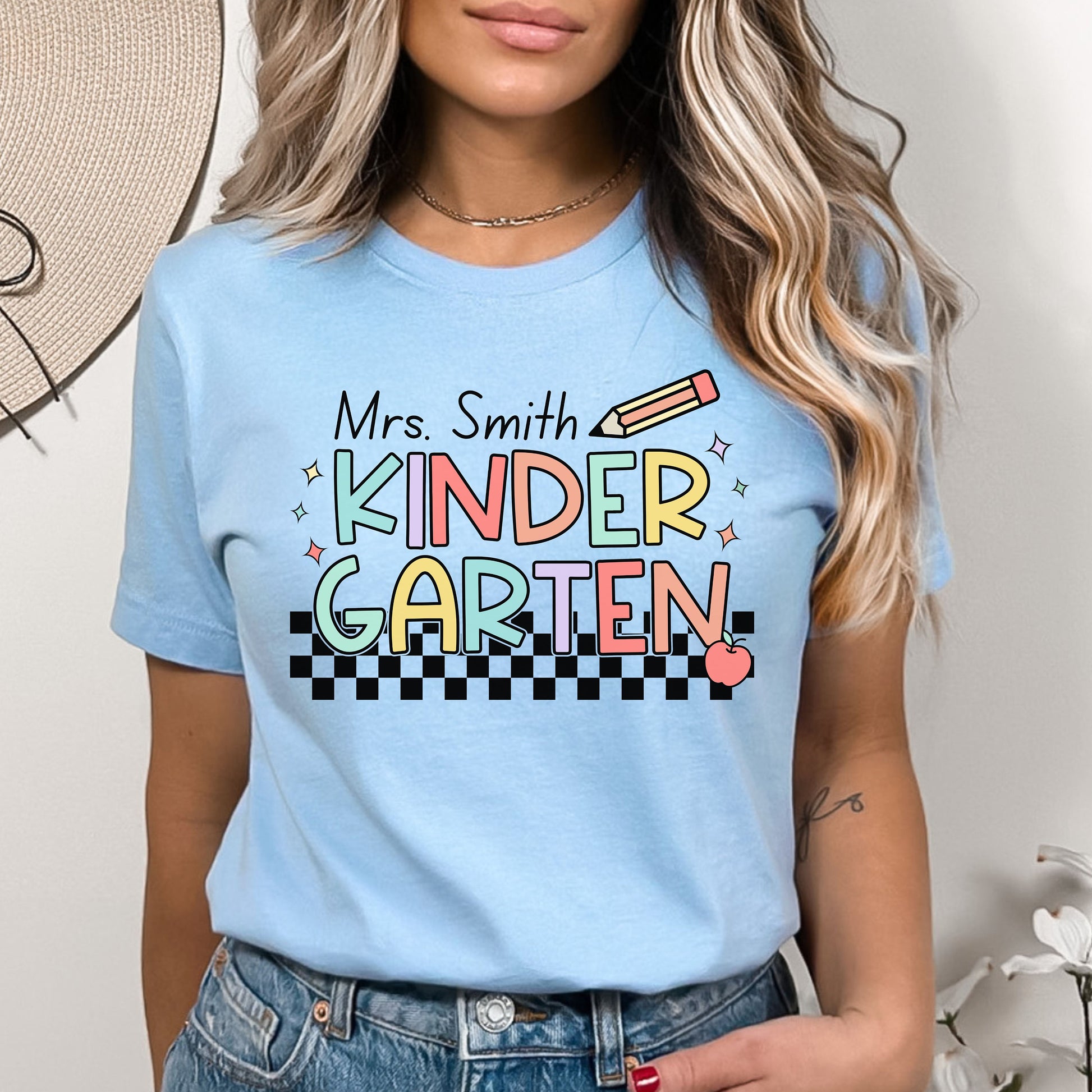 Custom Kindergarten Teacher Shirt, Personalized Teacher Name Shirt, Back to School