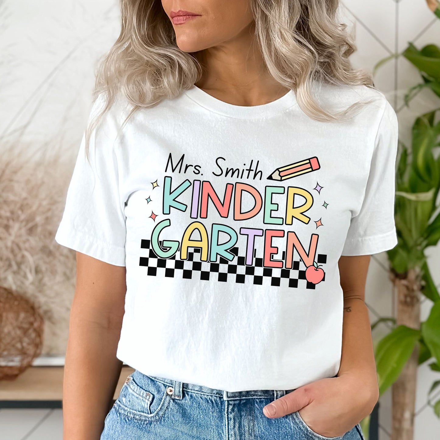 Custom Kindergarten Teacher Shirt, Personalized Teacher Name Shirt, Back to School