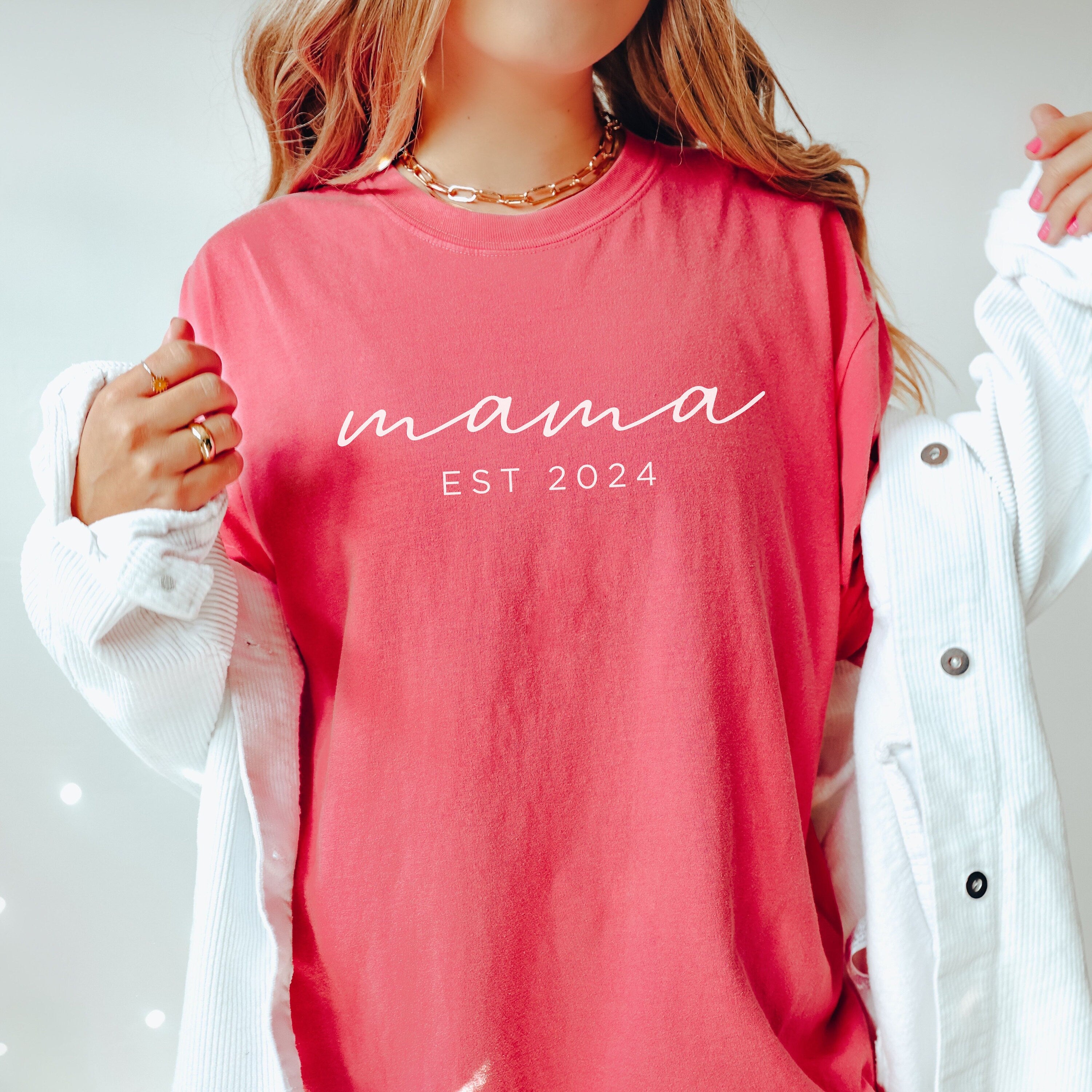 Mama Est 2024 Shirt, Gift for Mom, Cool Mom, Pregnancy Announcement