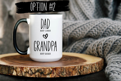 Dad Grandpa Pregnancy Announcement Mug, Baby Announcement New Grandpa Mug, New Grandpa Gift, First Time Grandpa, Custom Grandpa Mug