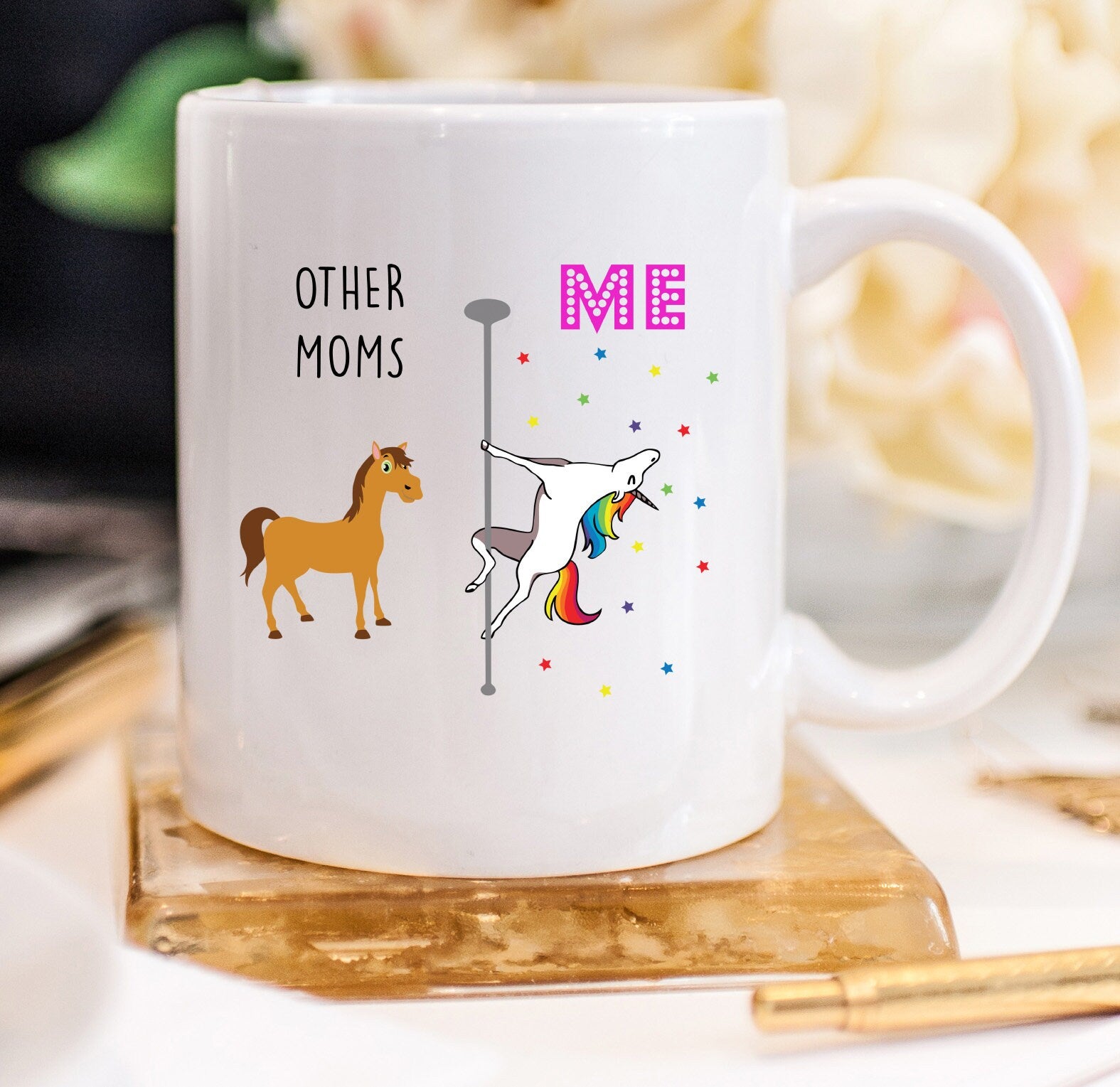 Funny Mom Coffee Mugs Mother's Day Gift From Daughter Son Best Mom Tea Cups Pole Dancing Unicorn Mugs Perfect Gift For Coffee Tea Lovers