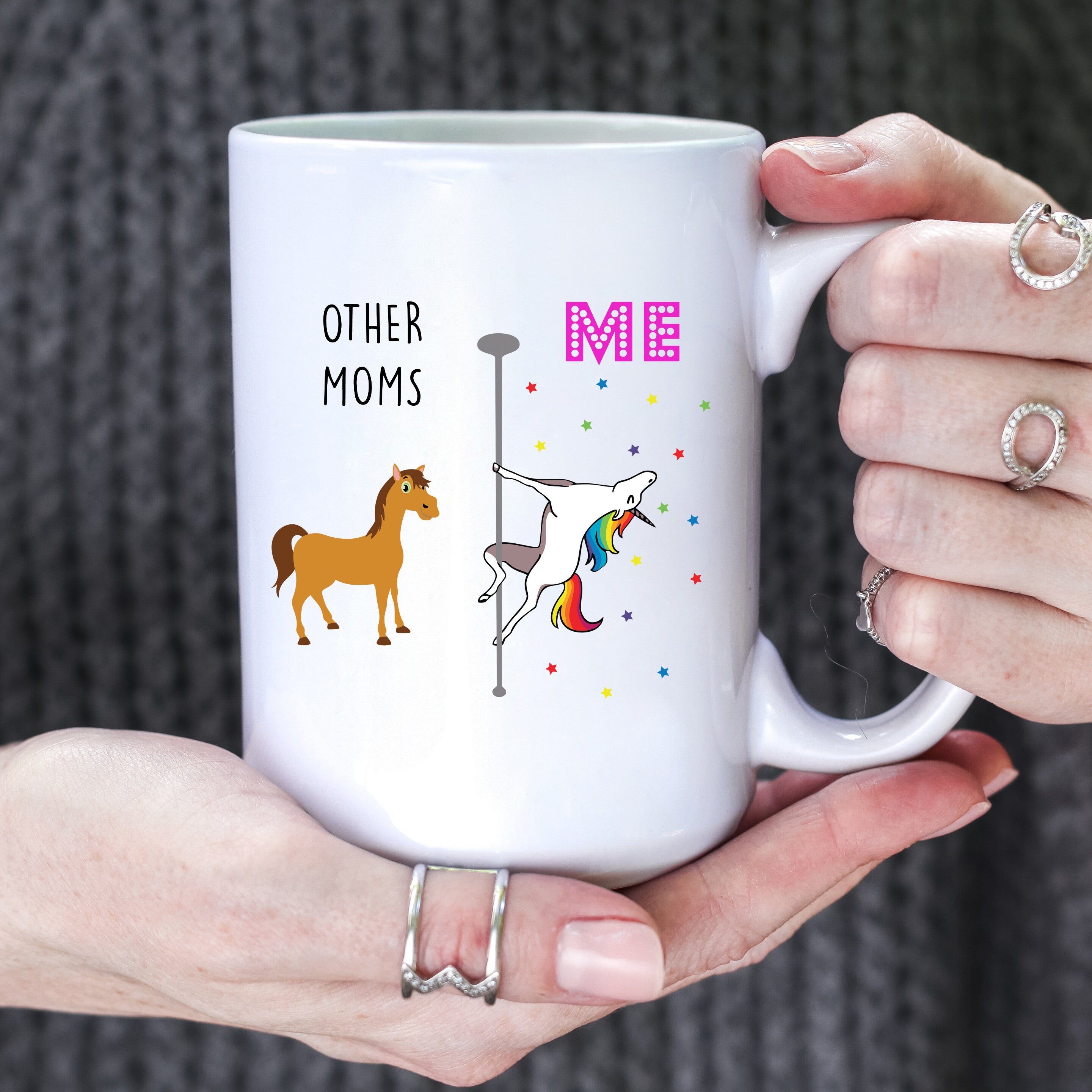 Funny Mom Coffee Mugs Mother's Day Gift From Daughter Son Best Mom Tea Cups Pole Dancing Unicorn Mugs Perfect Gift For Coffee Tea Lovers