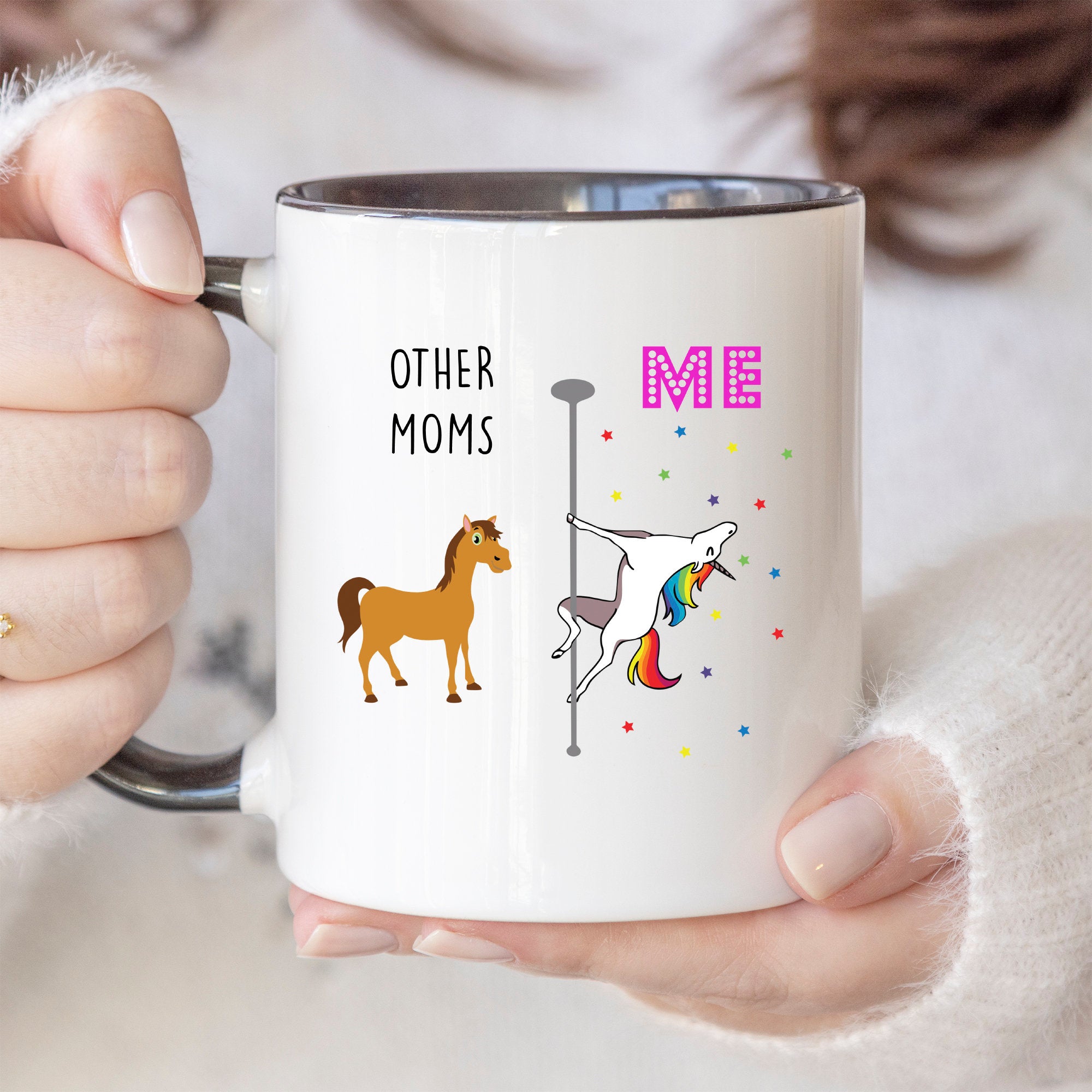 Funny Mom Coffee Mugs Mother's Day Gift From Daughter Son Best Mom Tea Cups Pole Dancing Unicorn Mugs Perfect Gift For Coffee Tea Lovers