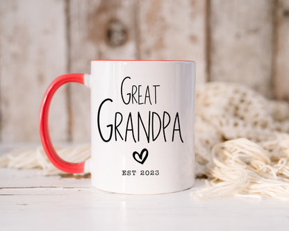 Great Grandma Great Grandpa Mug Set Heart, Pregnancy Announcement, Baby Announcement, Grandpa Mug, Grandma Mug, Grandma Gift, Grandpa Gift