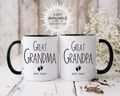 Great Grandma Great Grandpa Mug Set 2, Pregnancy Announcement, Baby Announcement, Grandpa Mug, Grandma Mug, Grandma Gift, Grandpa Gift