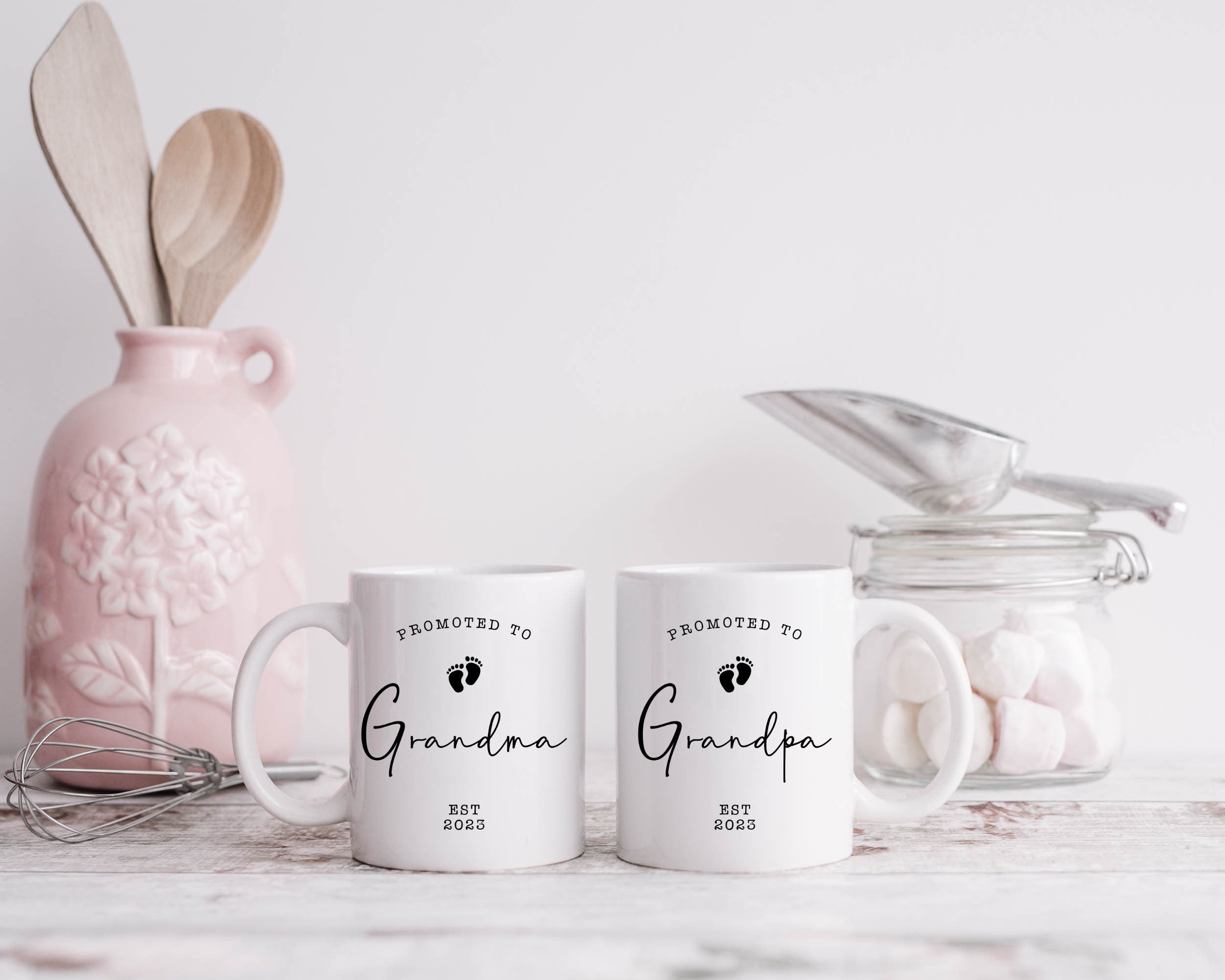 Grandma Grandpa Mug Set, Pregnancy Announcement,Grandparents Mug set, New Grandpa Mug, New Grandma Mug, New Baby Announcement