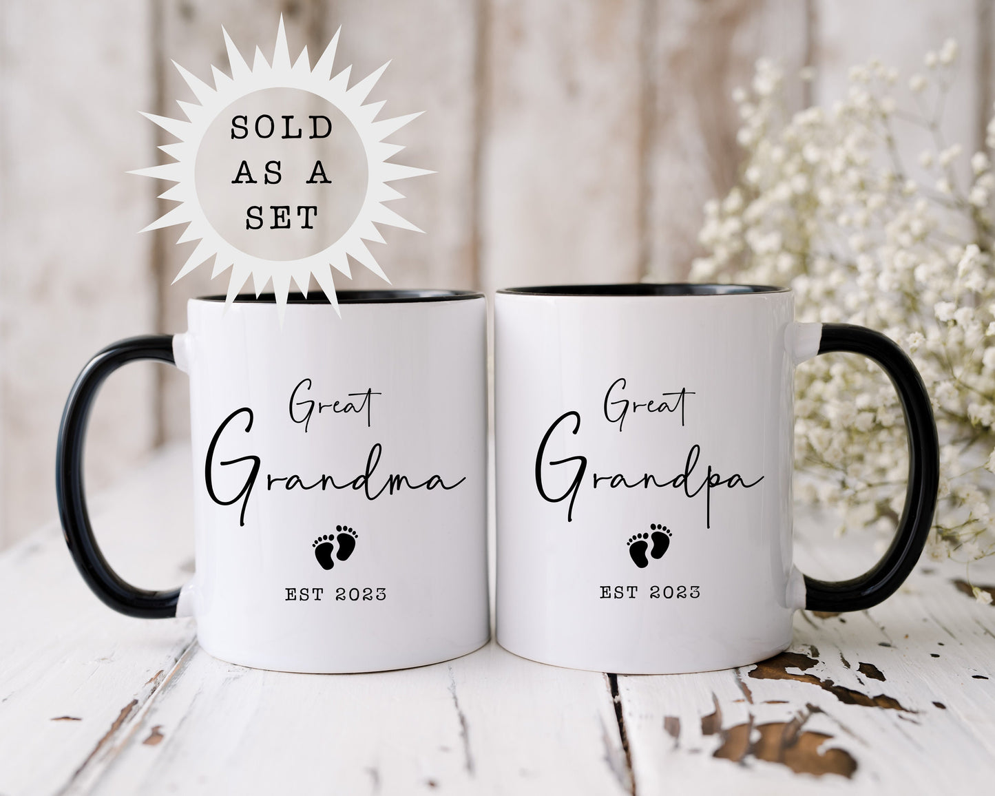 Great Grandma Great Grandpa Mug Set 2, Pregnancy Announcement, Baby Announcement, Grandpa Mug, Grandma Mug, Grandma Gift, Grandpa Gift