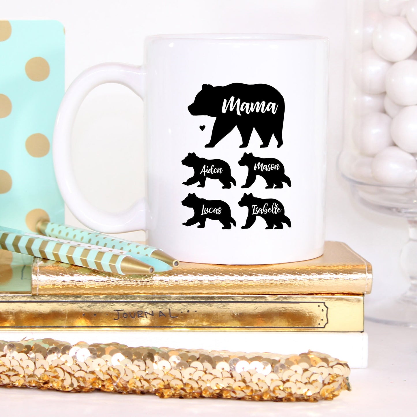 Mama Bear Coffee Mug Christmas Gift from Daughter Mom Gifts for Mom Gifts from Son Gift from Husband Gift from Kids