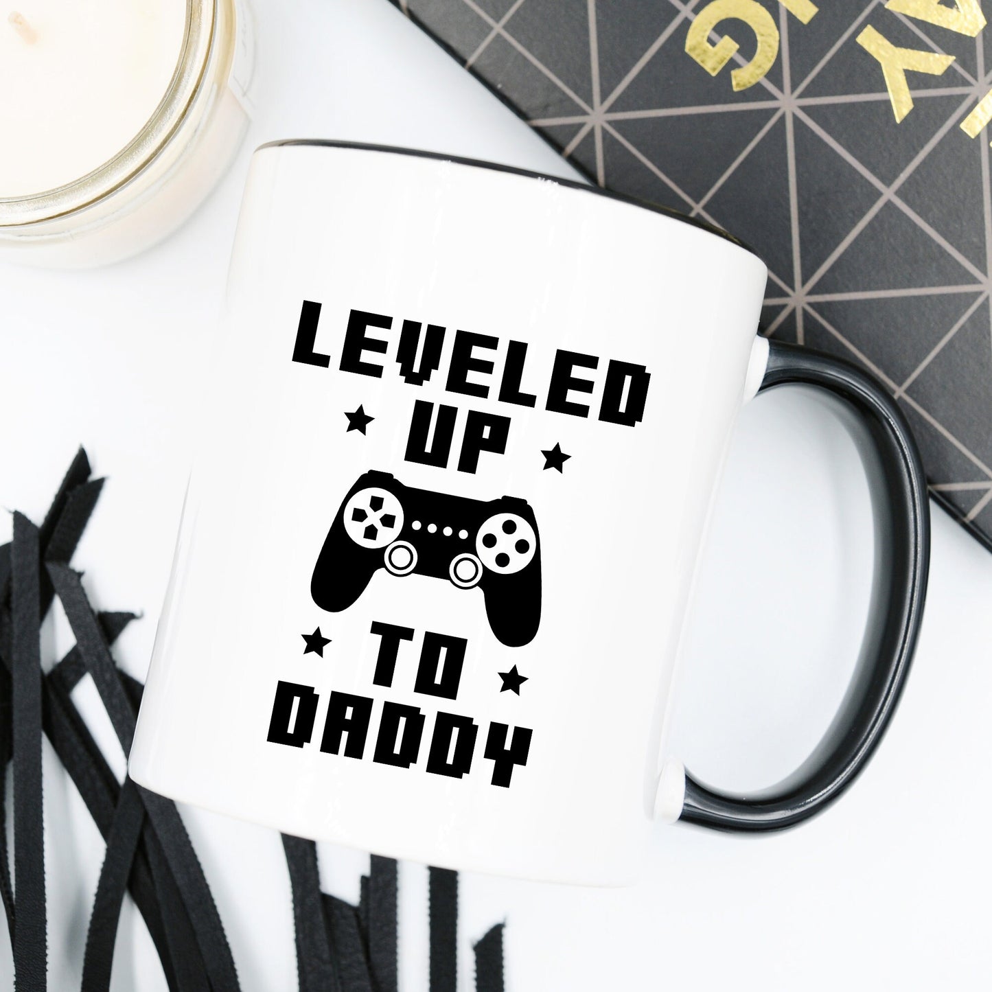 New Dad Coffee Mug Gifts For New Daddy Gamer Dad Mugs Daddy Cups Pregnancy Announcement Gift Ideas Leveled Up To Daddy