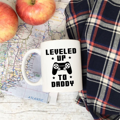 New Dad Coffee Mug Gifts For New Daddy Gamer Dad Mugs Daddy Cups Pregnancy Announcement Gift Ideas Leveled Up To Daddy