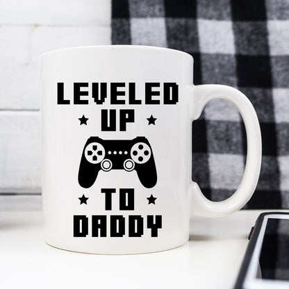 New Dad Coffee Mug Gifts For New Daddy Gamer Dad Mugs Daddy Cups Pregnancy Announcement Gift Ideas Leveled Up To Daddy