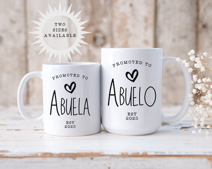 New Abuela Mug Heart, New Abuelo Mug,New Grandparents Mug,New Abuelita Mug,New Abuelito Mug,baby announcement,pregnancy gift