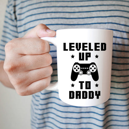 New Dad Coffee Mug Gifts For New Daddy Gamer Dad Mugs Daddy Cups Pregnancy Announcement Gift Ideas Leveled Up To Daddy