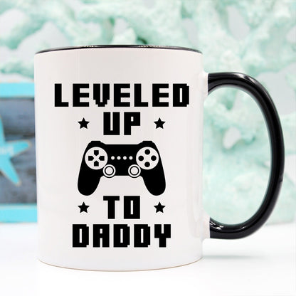 New Dad Coffee Mug Gifts For New Daddy Gamer Dad Mugs Daddy Cups Pregnancy Announcement Gift Ideas Leveled Up To Daddy