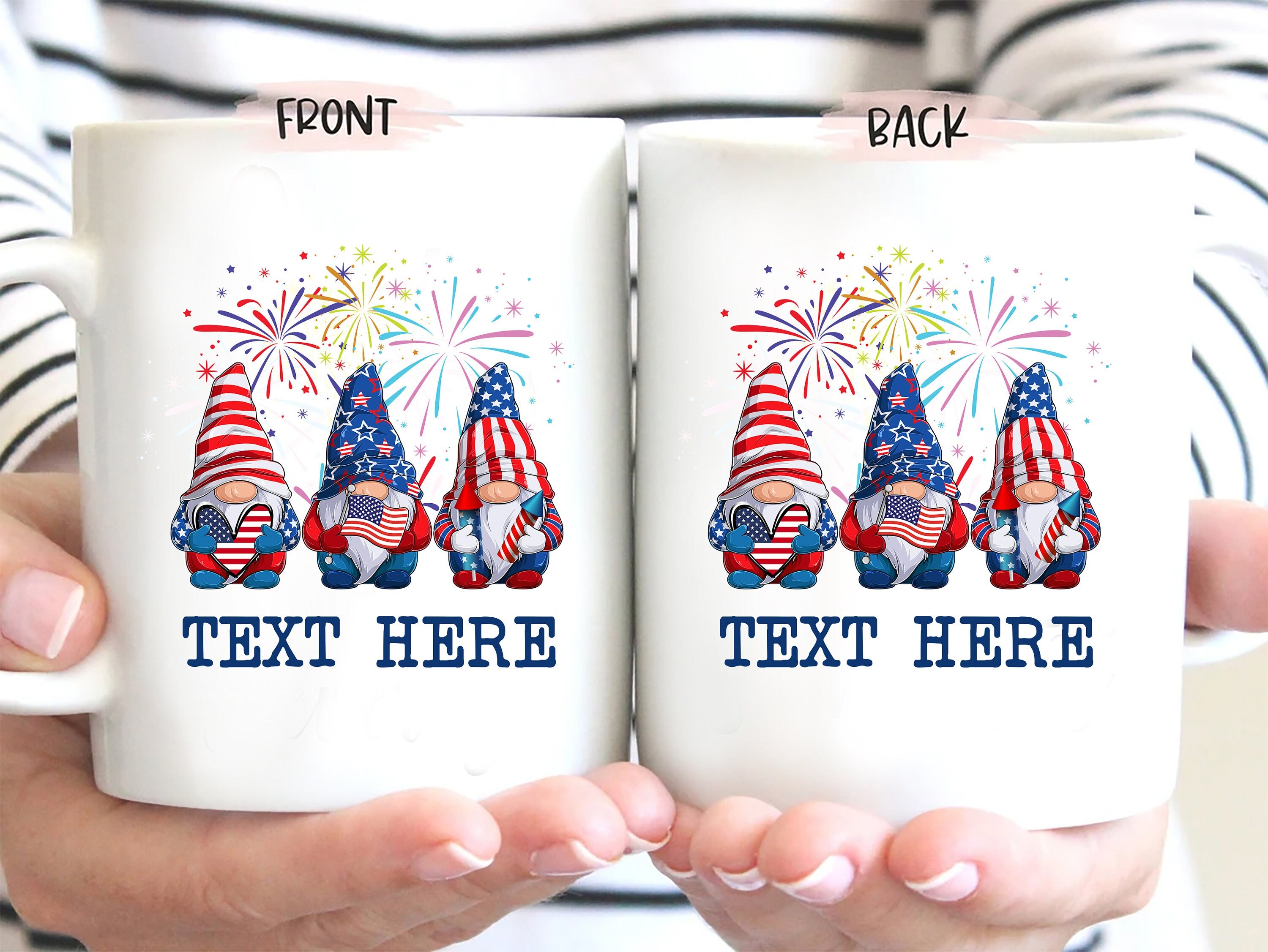 Personalized Grandma Mug, America Sunflower Mug, Patriotic 4th of July Nana Coffee Mug, Custom Kid's Name Coffee Cup, Independence Day Gift