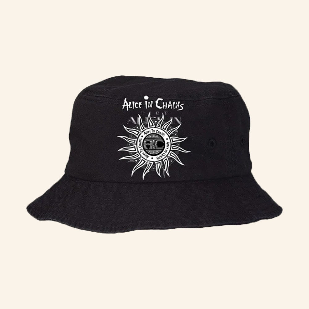 Alice In Chains Merch Sun Logo Black Bucket Hat Christmas Gifts For Brother - Lilybirchmarket