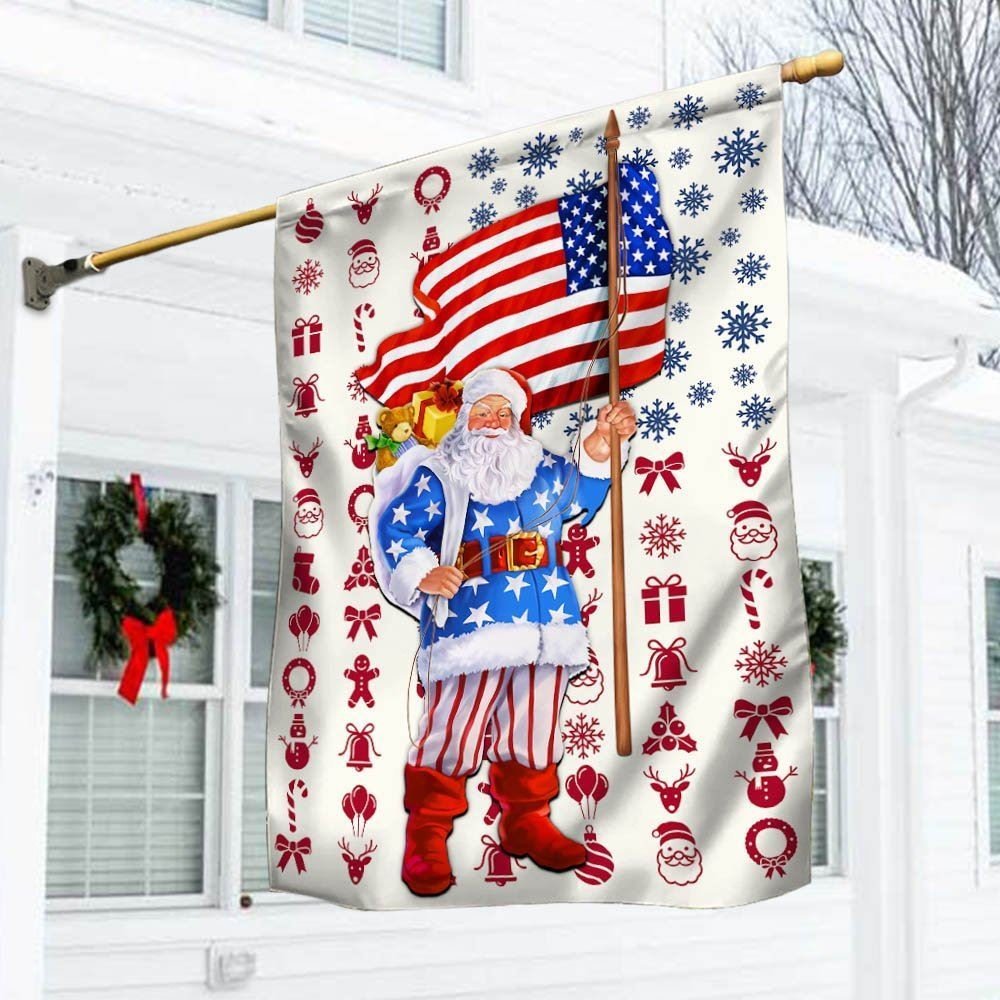 American Flag Christmas Garden Flag Outdoor Home Decor