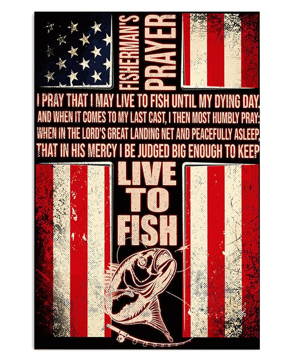 American Flag Fishing Room Vintage Posters