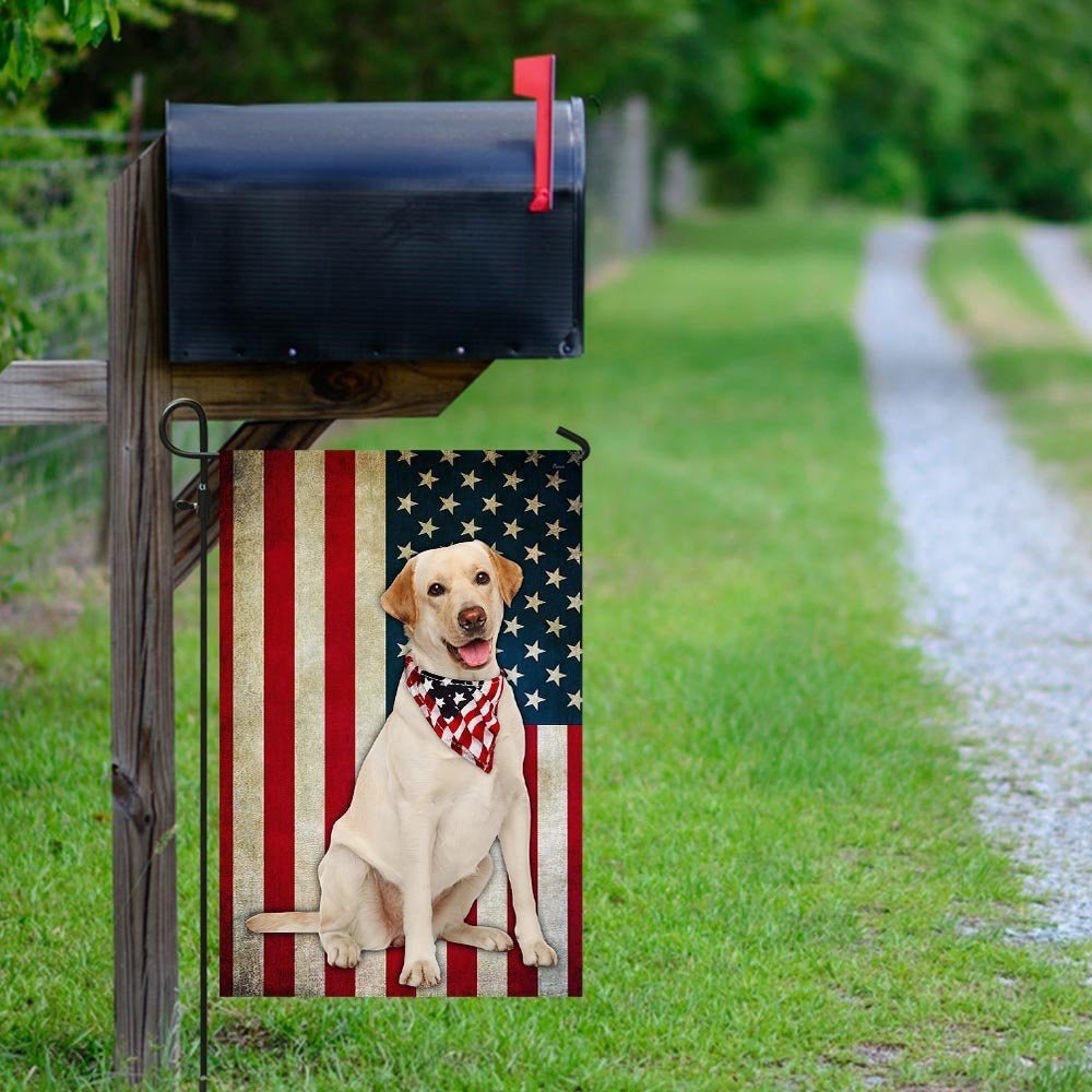 American Flag Garden Flags for Labrador Retriever Dog Owners