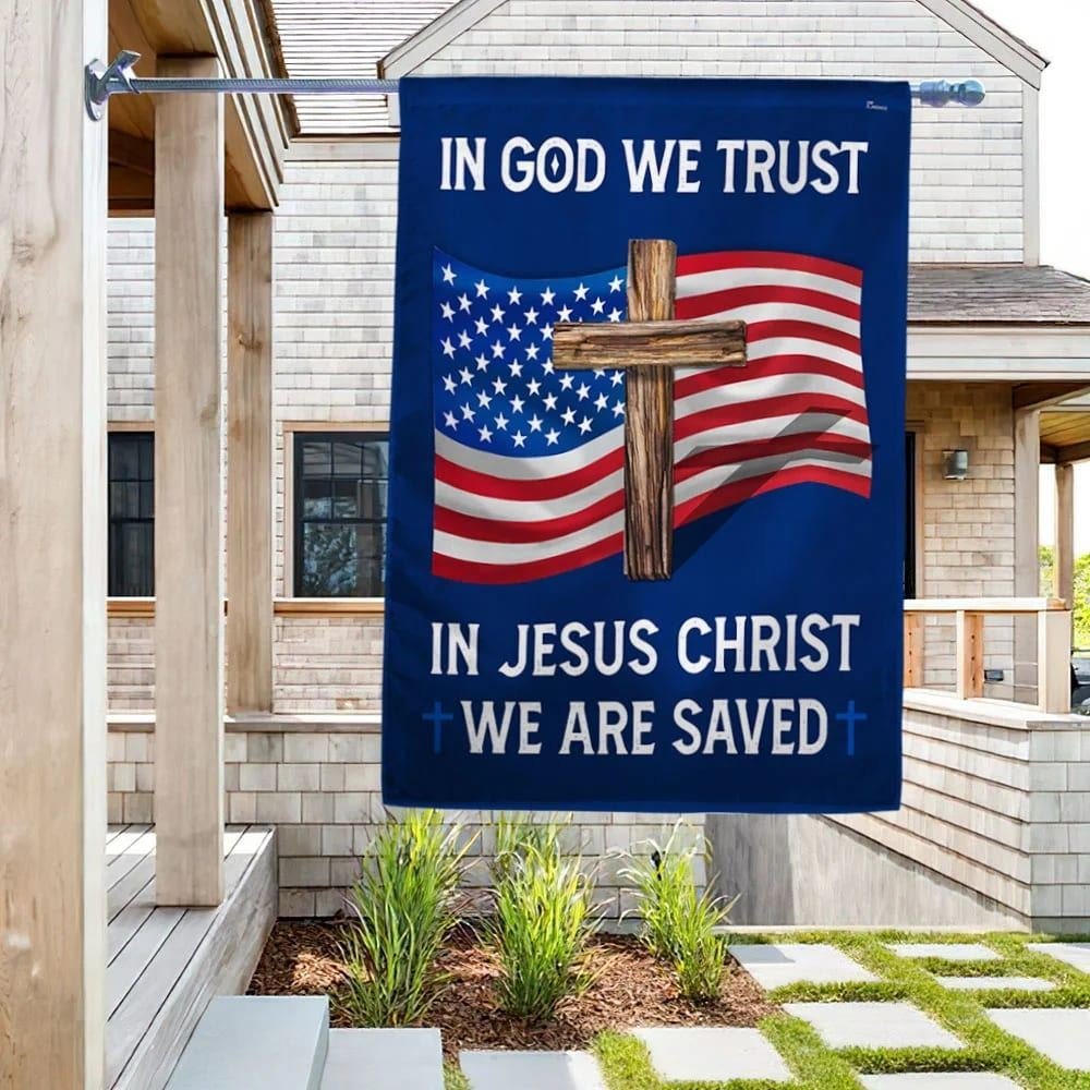 American Flag of Faith Christian Scripture Garden Banner