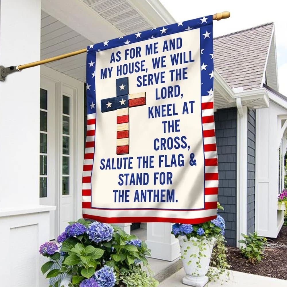 American Flag with Jesus Cross and Scripture