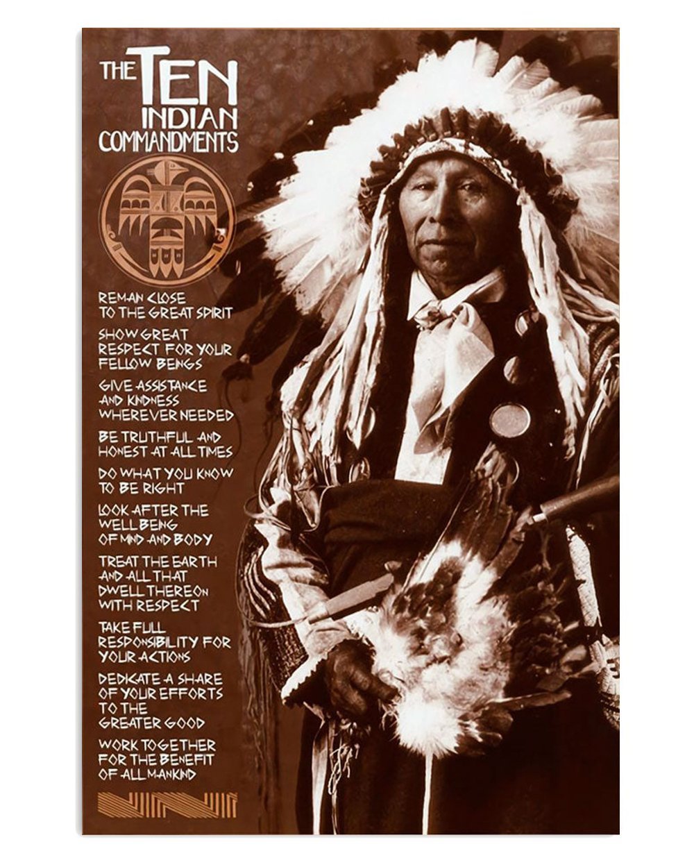 American Indian Commandments Poster