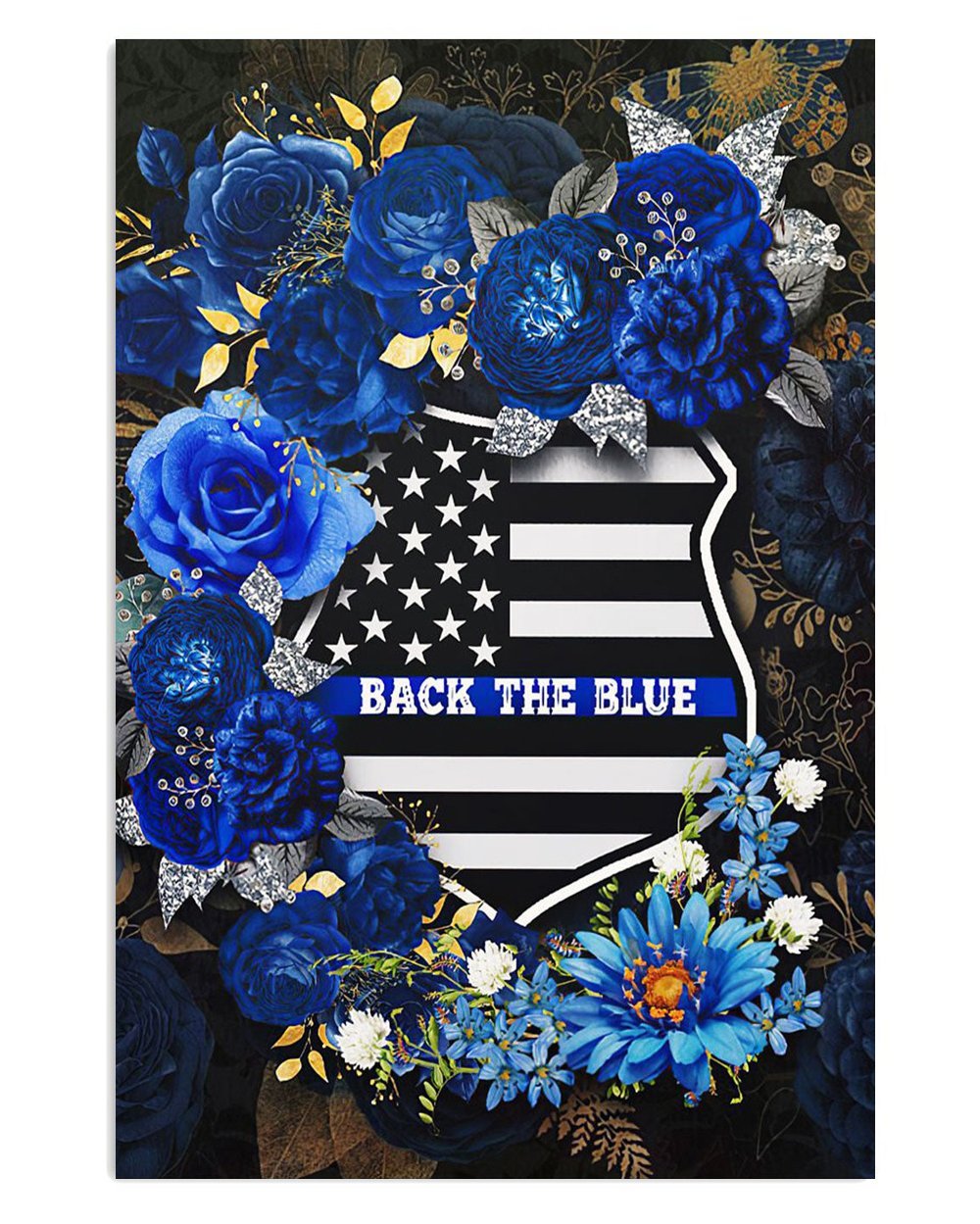 American Police Officer Back The Blue Poster