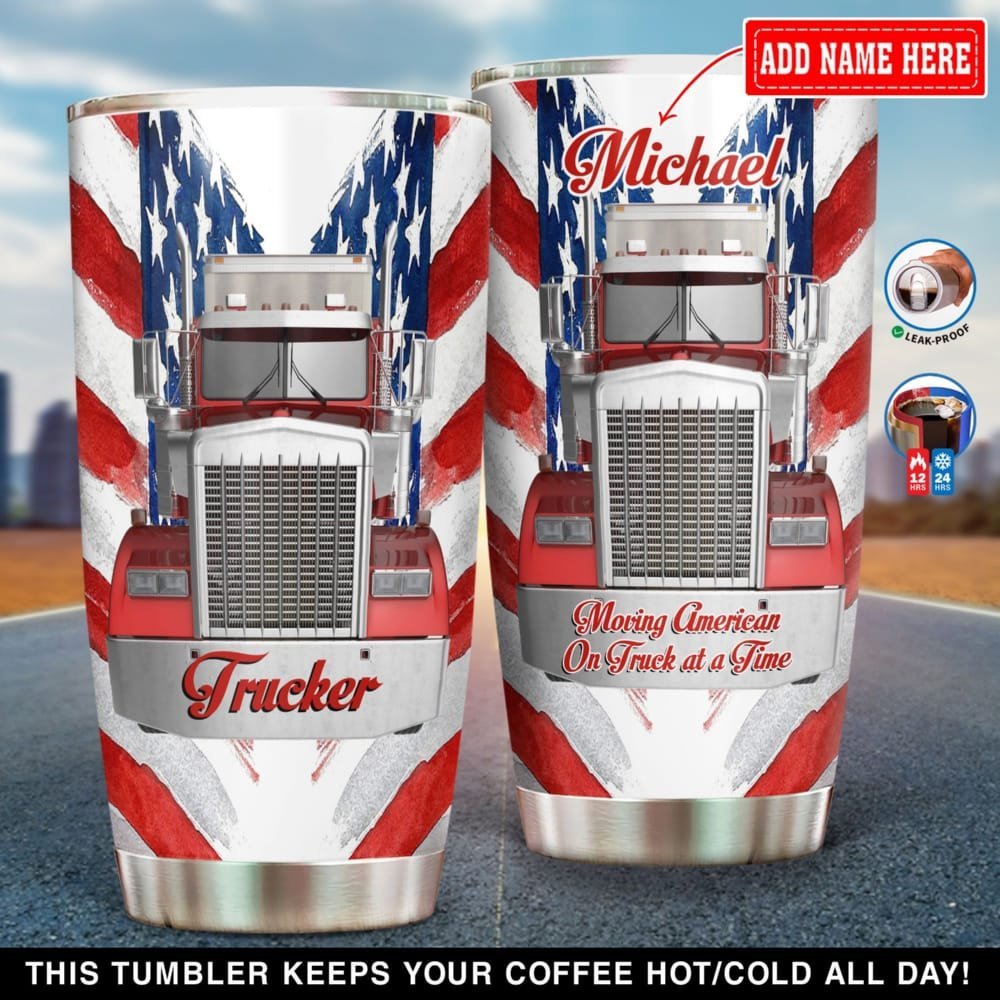 American Trucker Personalized Tumbler