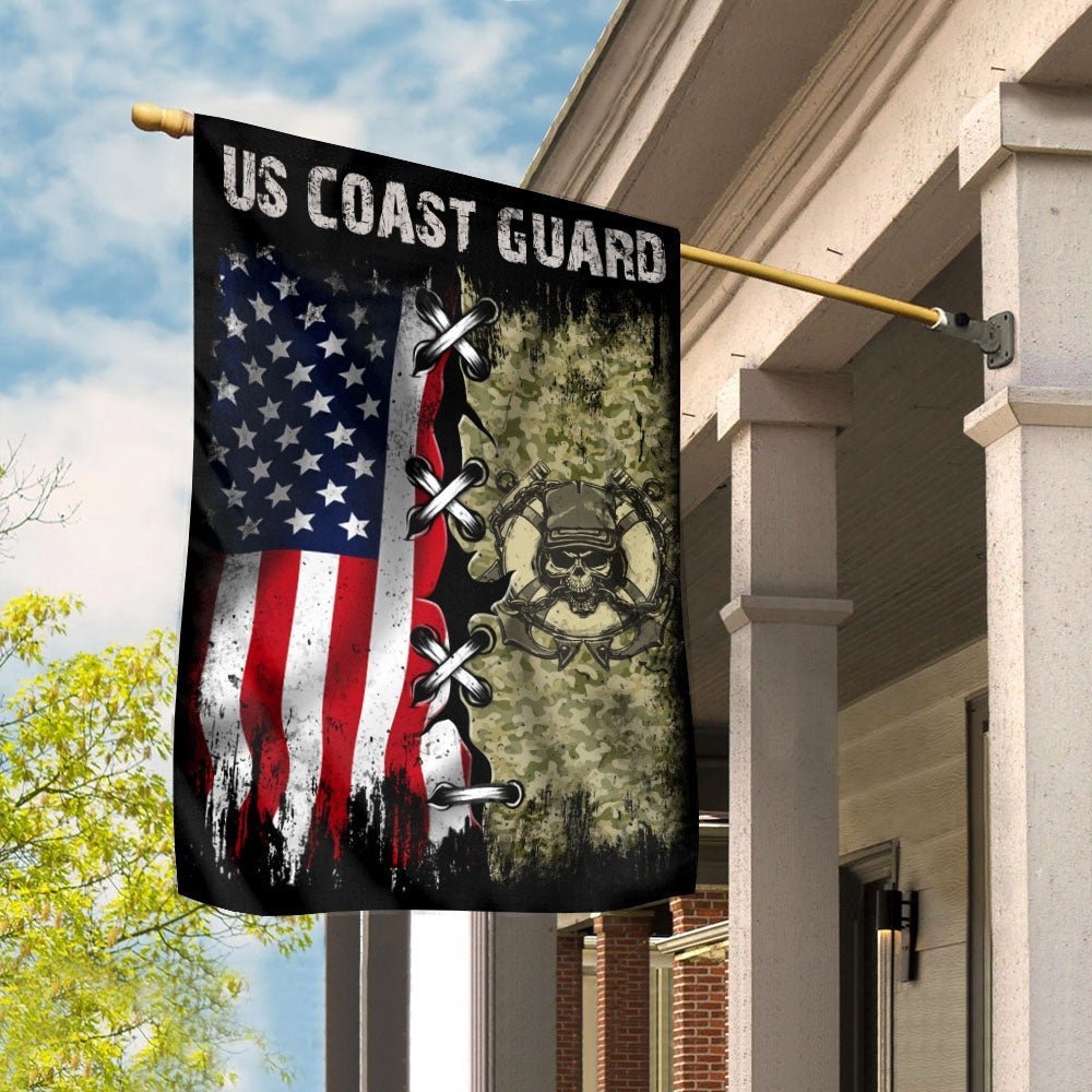 American Veteran Coast Guard Garden Flag