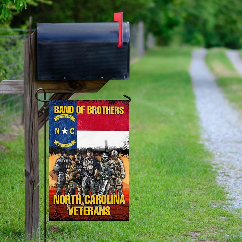 American Veteran Garden Flag Band Of Brothers North Carolina