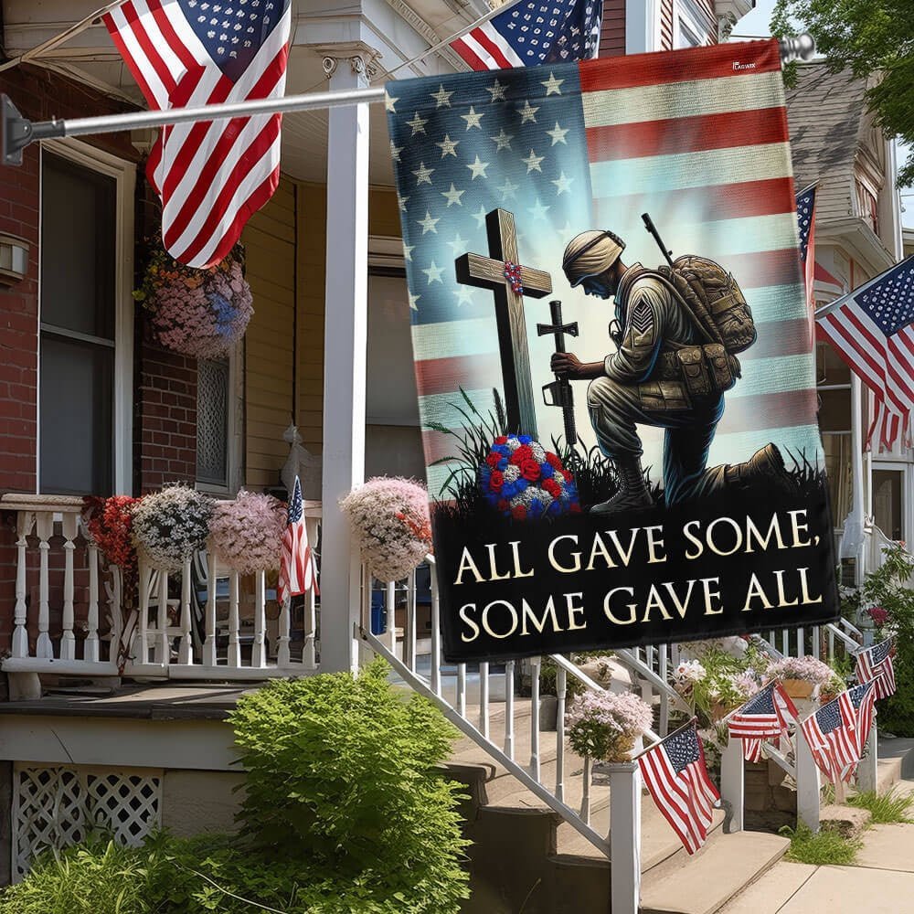 American Veteran Memorial Day Cross Flag