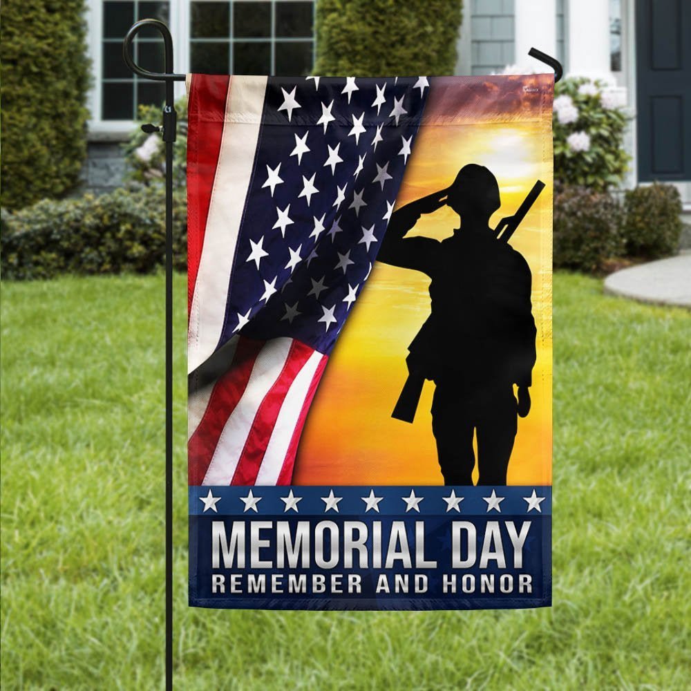 American Veteran Memorial Day Remembrance Garden Flag