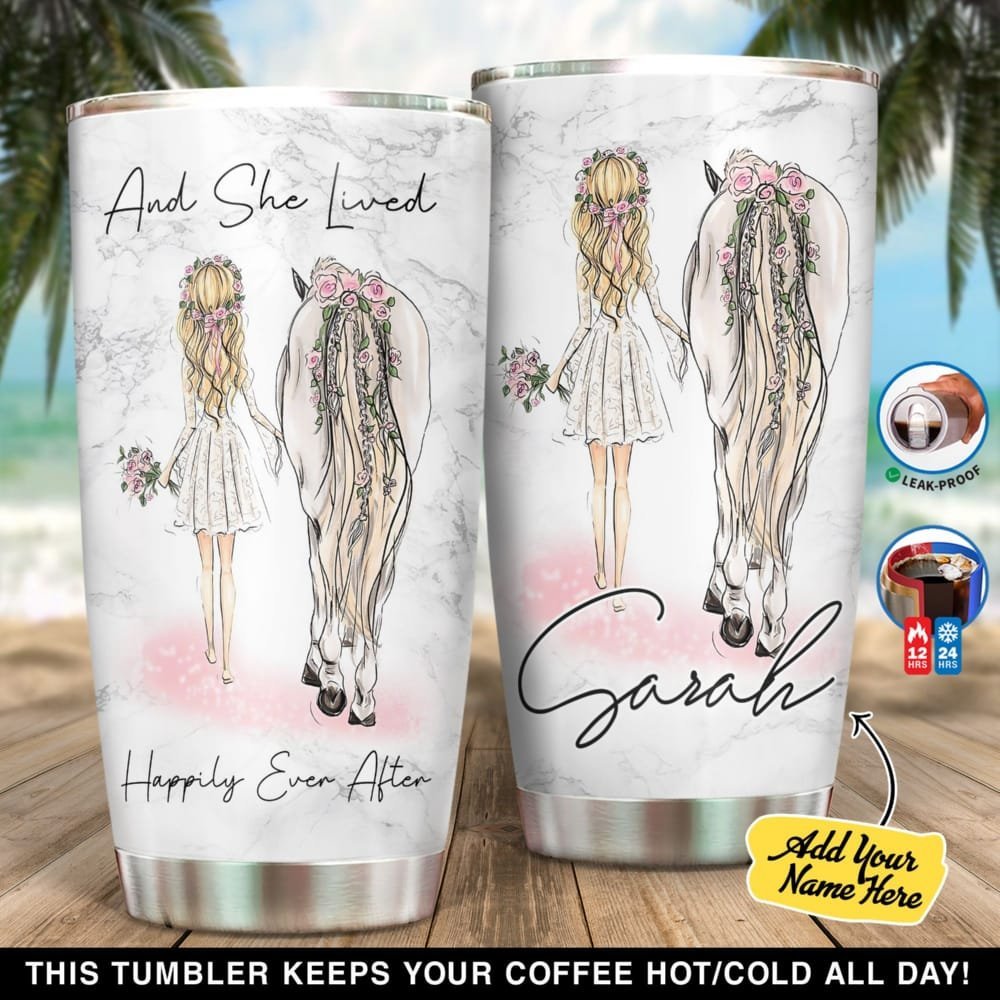 And She Lived Happily Ever After Personalized Tumbler