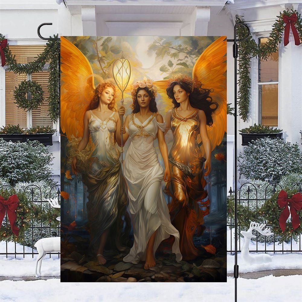 Angelic Trio Yuletide Christmas Outdoor Garden Flag