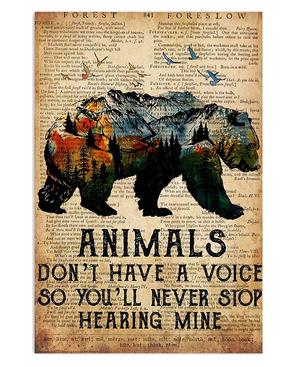 Animal Camping Poster