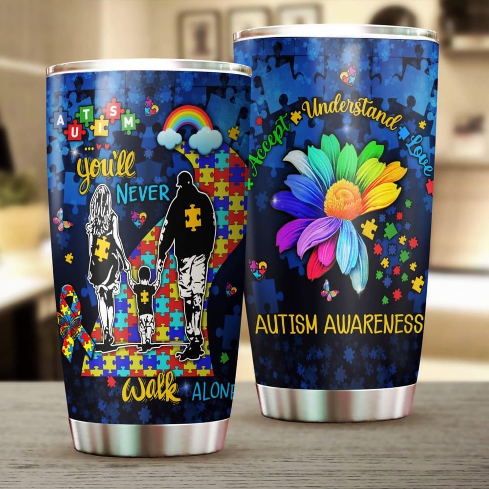 Autism Awareness You Willnever Walk Alone Personalized Tumbler