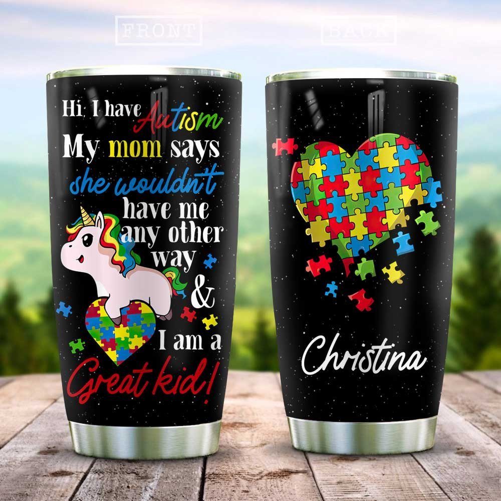 Autism Unicorn Personalized Tumbler