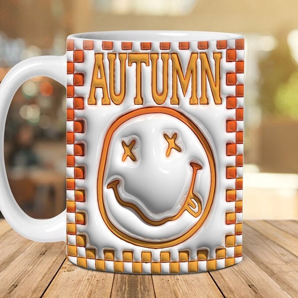 Autumn 3D Checkered Coffee Mug Gift