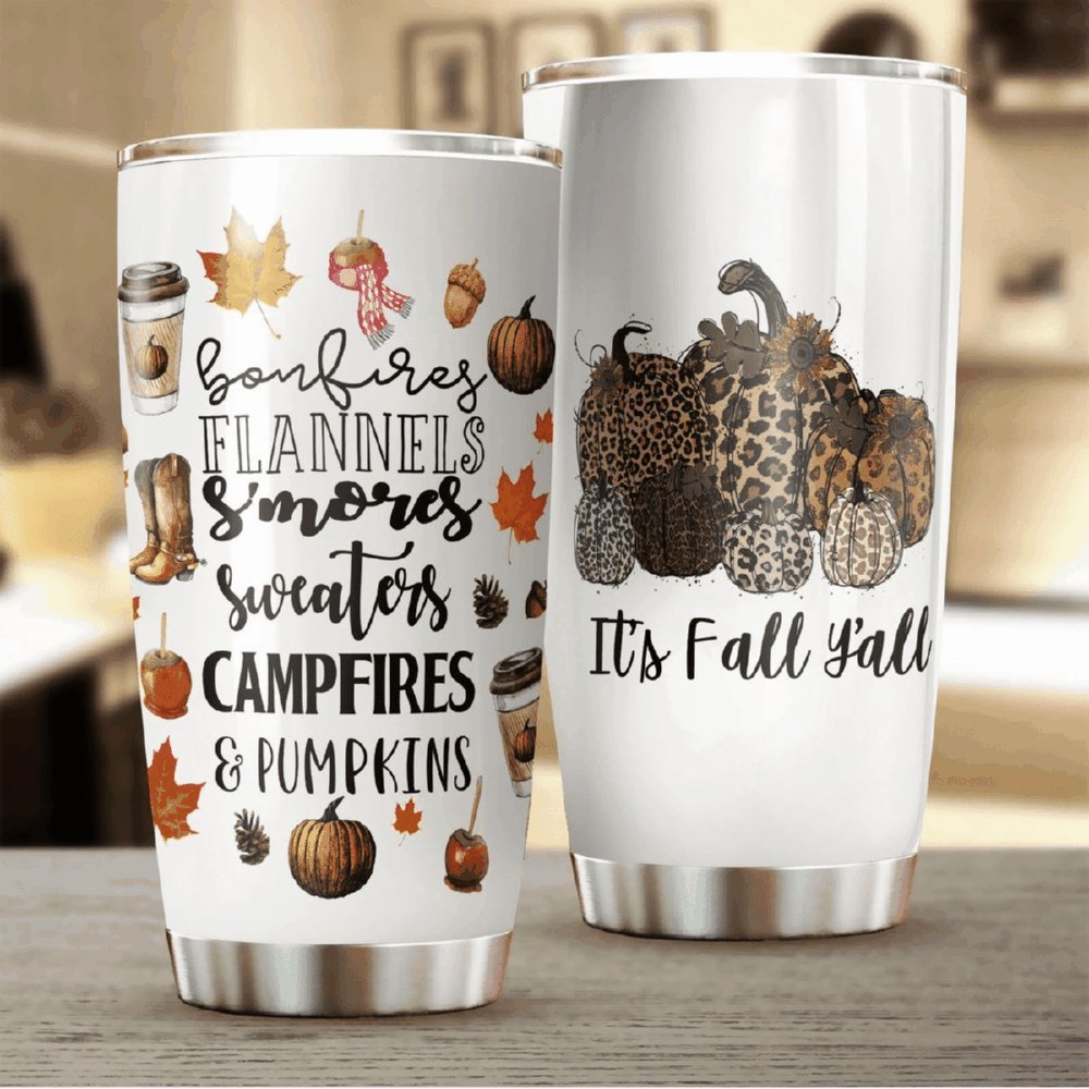 Autumn Campfires It Fall Yall Personalized Tumbler