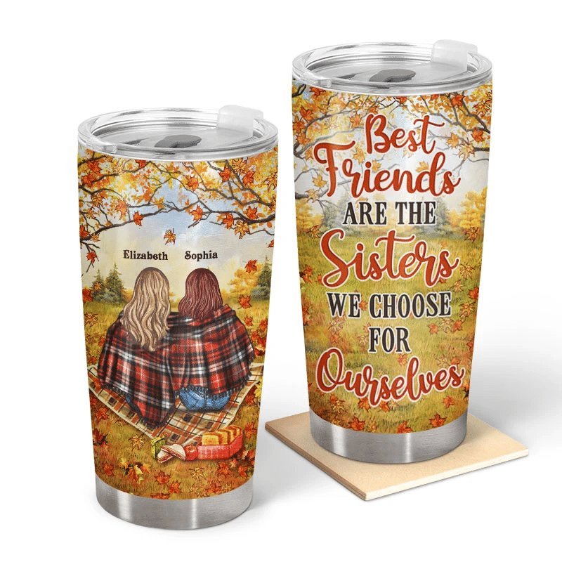 Autumn Flannel Bestie Choose For Ourselves Personalized Tumbler