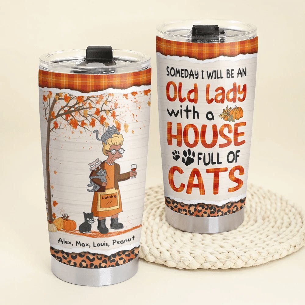 Autumn Gift Ideas For Cat Lover Cat Mom Cat Grandma Someday Personalized Tumbler