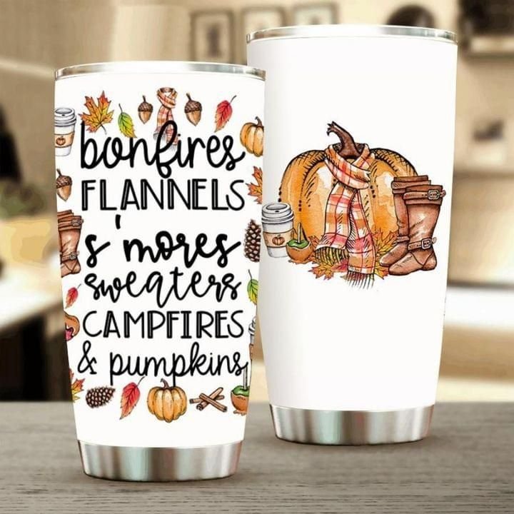 Autumn Plannels And Campfires Personalized Tumbler