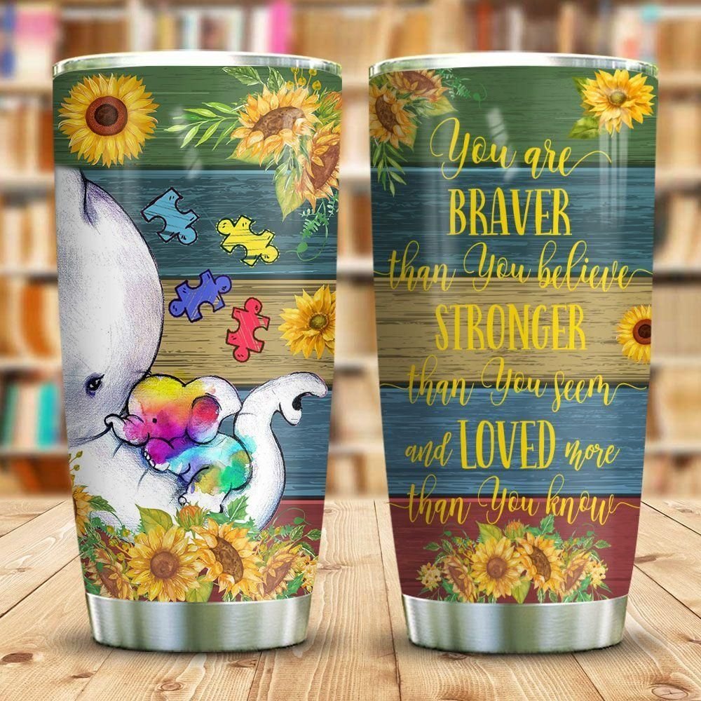 Baby Elephant Autism Personalized Tumbler