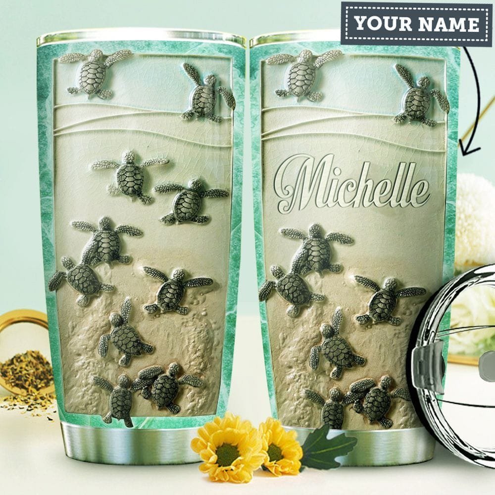 Baby Turtle Ceramic Personalized Tumbler