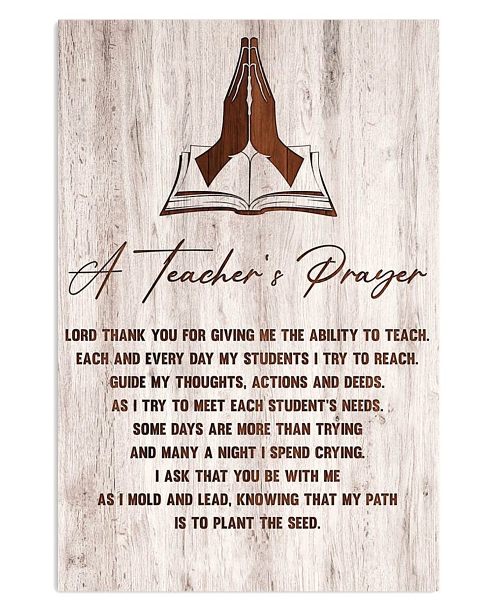 Back To School Teacher Prayer Poster