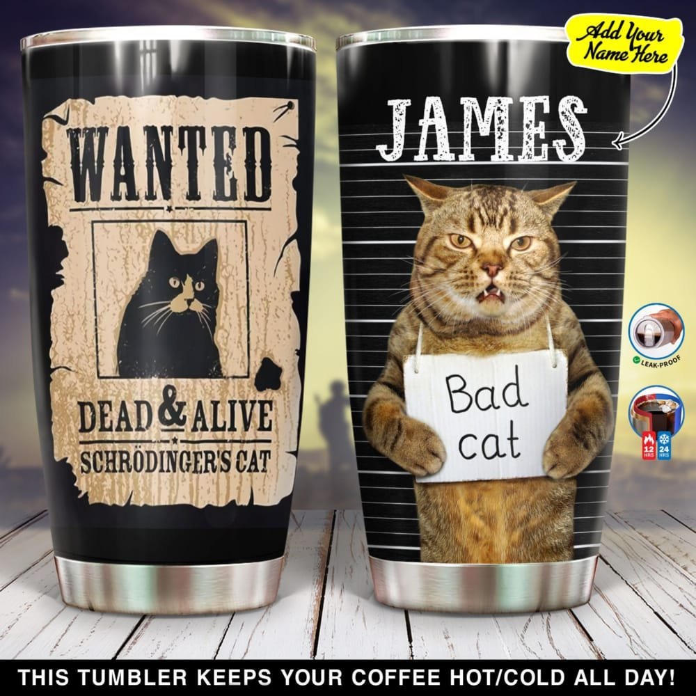 Bad Cat Personalized Tumbler