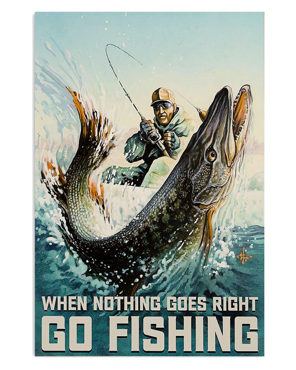 Badass Vintage Fishing Room Poster